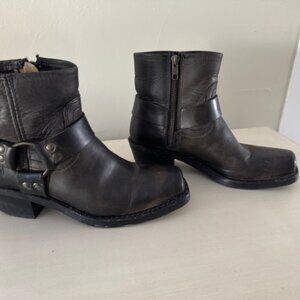 Frye - Dark Charcoal leather moto boot - Size 7